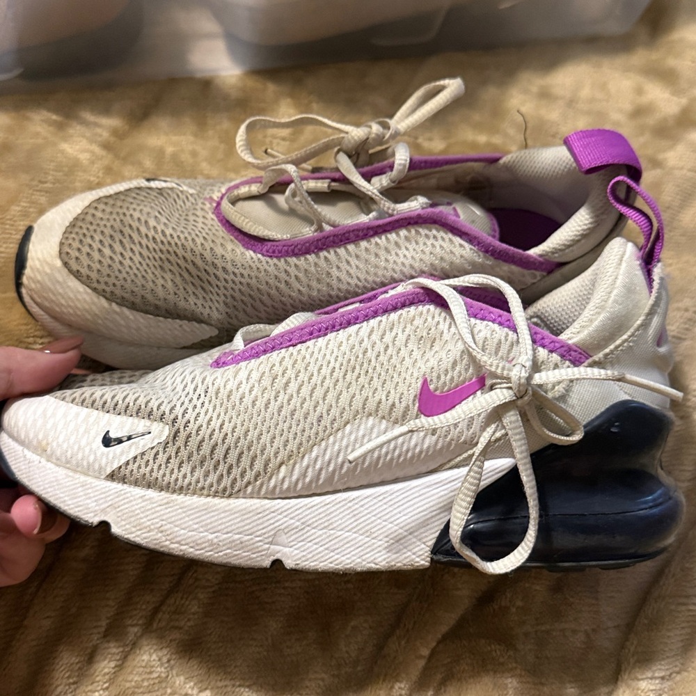 Nike Cream and Pink Athletic Shoes
